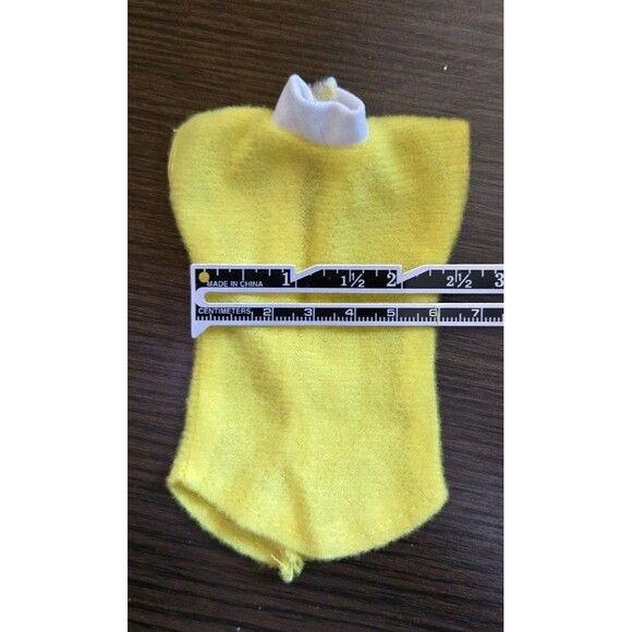 Vintage Barbie? Clone Mod? 80s? Doll Outfit Yellow Felt Handmade? Top & Bottoms - Picture 7 of 7